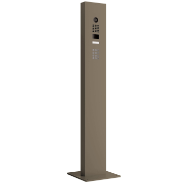 Intercom with Stand and Base Plate Smart Doorbird D1101KV with Keypad Module, Beige Gray