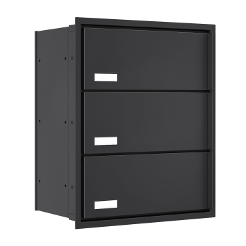 Stockholm for Three Built-In Mailbox in Black