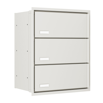 Stockholm for Three Recessed Mailbox in White