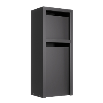 Belluno Mailbox System for 2 Residences, Black | Rear Removal