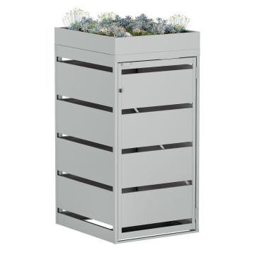 Egon Single Trash Can Storage Box, 120 Liter, Light Gray