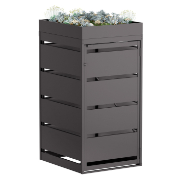 Egon Single Trash Can Storage - 120 Liter, Black