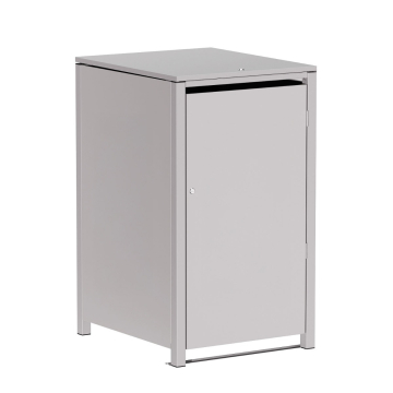 Helmut 1-Bin Trash Can Storage 120L in Light Gray Metallic