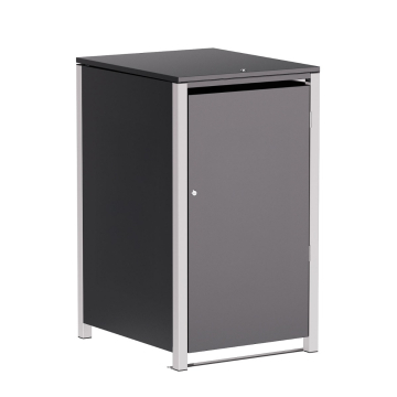 Helmut 1-Bin Trash Can Storage for 120L Bin in Anthracite with Signal Gray Frame