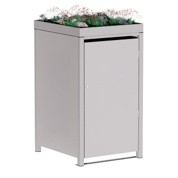 Tilda Single 240L Trash Can Shed in Light Gray Metallic