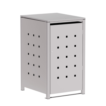 Wilhelm 1-Bin Trash Can Storage Unit, 240L, Light Gray Metallic