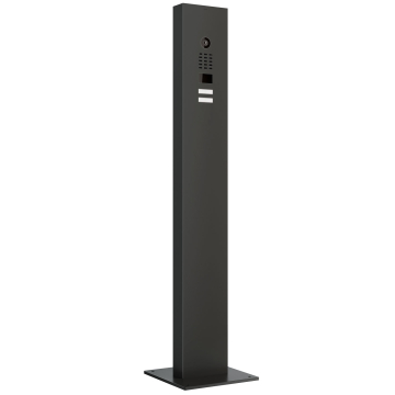 Intercom with Stand Including Base Plate Smart for Two Doorbird D1102V in Graphite Black