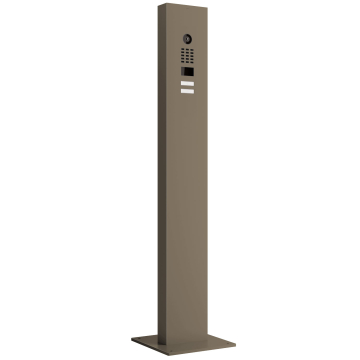 Intercom with Stand and Base Plate Smart for Two Doorbird D1102V in Beige Gray
