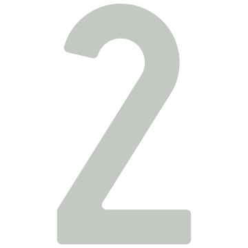 Self-Adhesive House Number "2" - 1.5 Inch in Light Gray