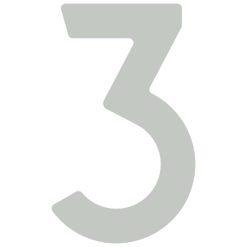 Self-Adhesive House Number "3" - 1.5 Inch, Light Gray