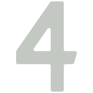 Self-Adhesive House Number "4" - 1.5 Inch in Light Gray
