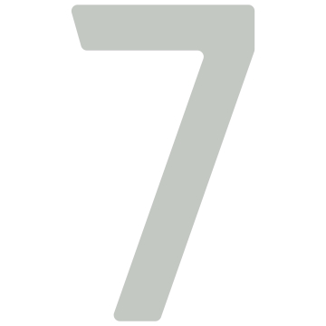 Self-Adhesive House Number "7" - 1.5 Inch in Light Gray