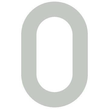 Self-adhesive house number "0" - 1 5/8 inch in Light Gray