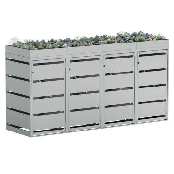 Egon Trash Can Storage - 4 Can - 120 Liter - Light Gray