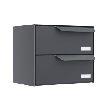 Amsterdam Two-Unit Mailbox in Anthracite