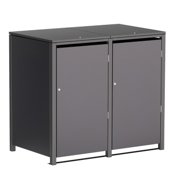 Hugo Double Trash Can Storage Box for 240L Cans in Anthracite