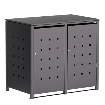 Horst Double Trash Can Shed 120L in Anthracite