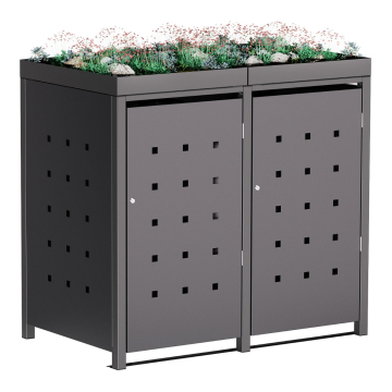 Martha Double Trash Can Storage Unit for Two 240L Bins in Anthracite