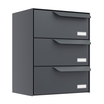 Amsterdam Mailbox System for Three in Anthracite
