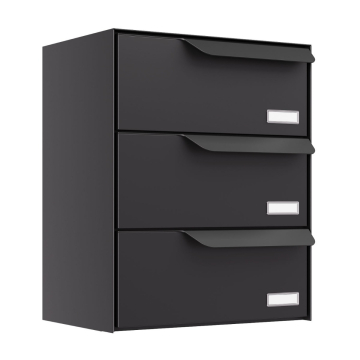 Amsterdam Mailbox System for Three in Black