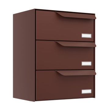 Amsterdam Mailbox System for Three in Brown