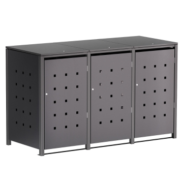 Horst Triple Trash Can Shed 120L in Anthracite