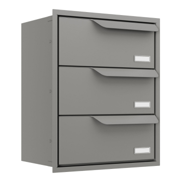 Eindhoven Three-Slot Built-In Mailbox in Gray