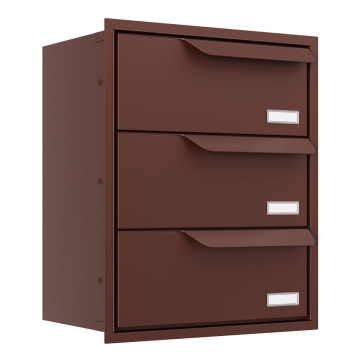 Eindhoven Built-In Mailbox for Three in Brown