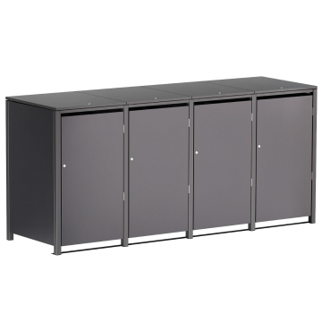 Helmut Four-Bin Trash Can Storage, 120L, Anthracite