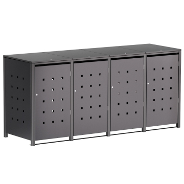 Wilhelm Four-Bin Garbage Can Storage in Anthracite