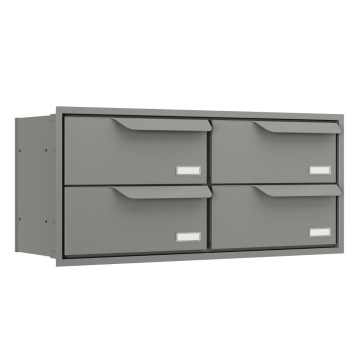Eindhoven Four-Unit Recessed Mailbox in Gray