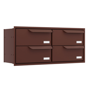 Eindhoven Four-Unit Built-In Mailbox in Brown