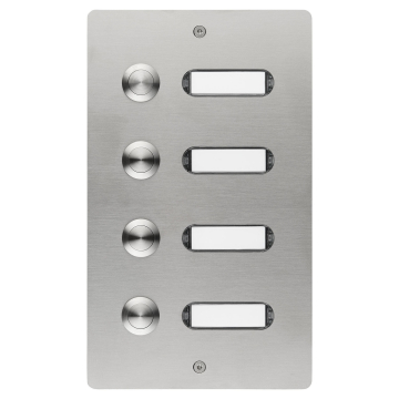 Floor panel ETA 404 with doorbell button for 4 residential units.