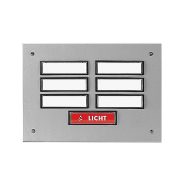 Apartment panel ETA 834 with doorbell for 6 residences.