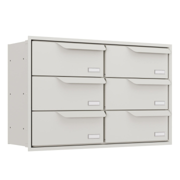 Eindhoven In-Wall Mailbox for Six, White