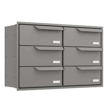 Eindhoven Mailbox for Six, Built-In, Gray