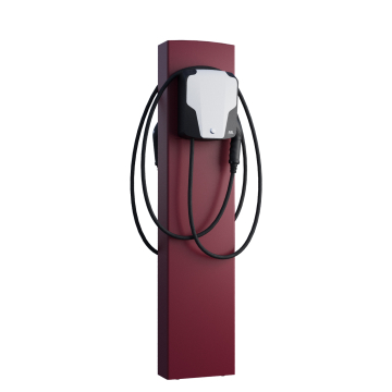 ABL Wallbox EnergizeStand for Two Pedestal with Ground Anchor, Red