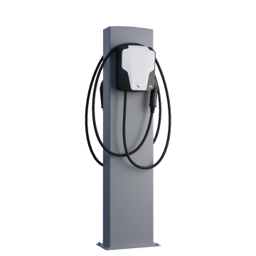 ABL Wallbox EnergizeStand for Two Charging Station Pedestal with Base Plate, Gray