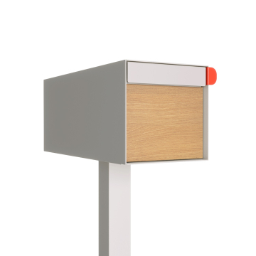 American Letter Box Americano White with Woodgrain Front