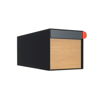 American Style Mailbox Anthracite with Wood-Look Front | Wall Mount