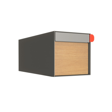 Americano Gray Mailbox with Wood Grain Front | Wall Mount