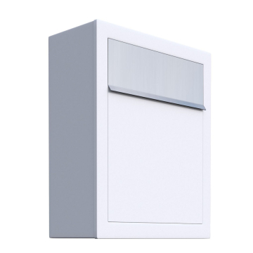 Mailbox Base White with Stainless Steel Door