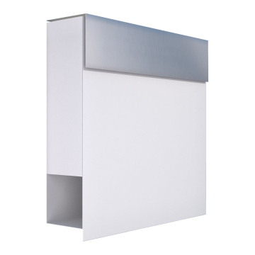 Manhattan White Mailbox with Stainless Steel Door