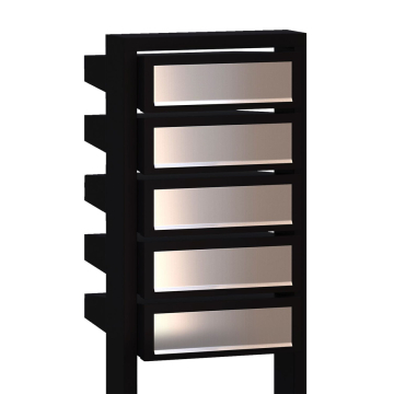 Stairs for Five Mailbox System, Black with Stainless Steel Flap