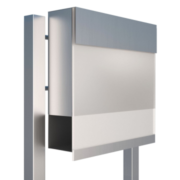 Freestanding Mailbox, Manhattan Special, White, Stainless Steel
