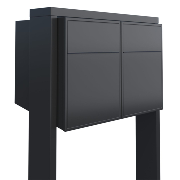 Big Flag Two-Unit Mailbox - Black