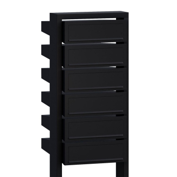 Mailbox Unit Stairs for Six Black