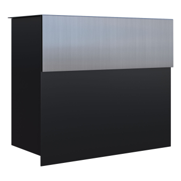 Molto Black Mailbox with Stainless Steel Flap