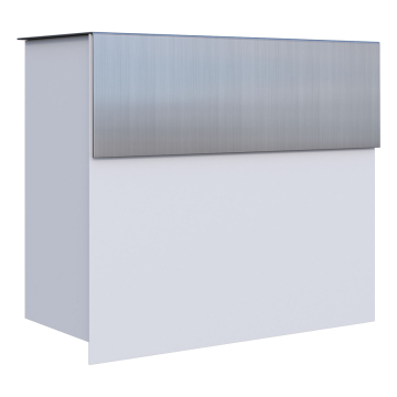 Molto White Mailbox with Stainless Steel Flap