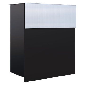 Alto Black Mailbox with Stainless Steel Flap
